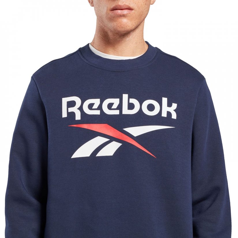 REEBOK IDENTITY FLEECE STACKED LOGO CREW